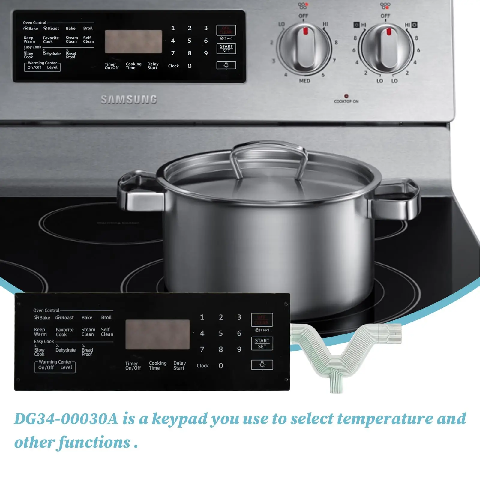 

DG34-00030A Touchpad for Samsung Stove Oven Range AP5967636 PS11720662