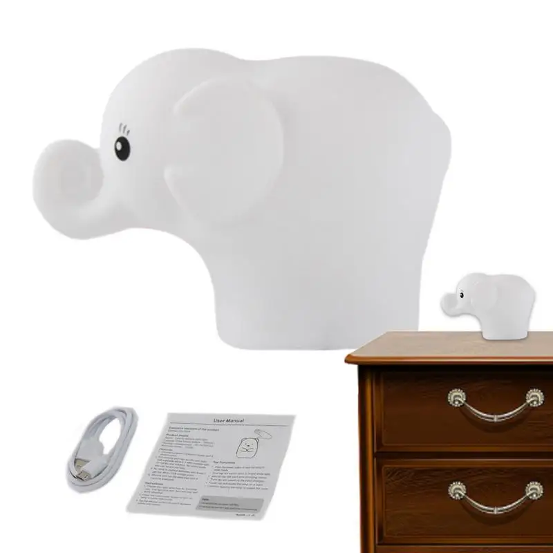 

Elephant Night Light Elephant Shaped Cute Bedside Lamp For Breastfeeding LED Nightlight USB Rechargeable For Kids Room Bedside