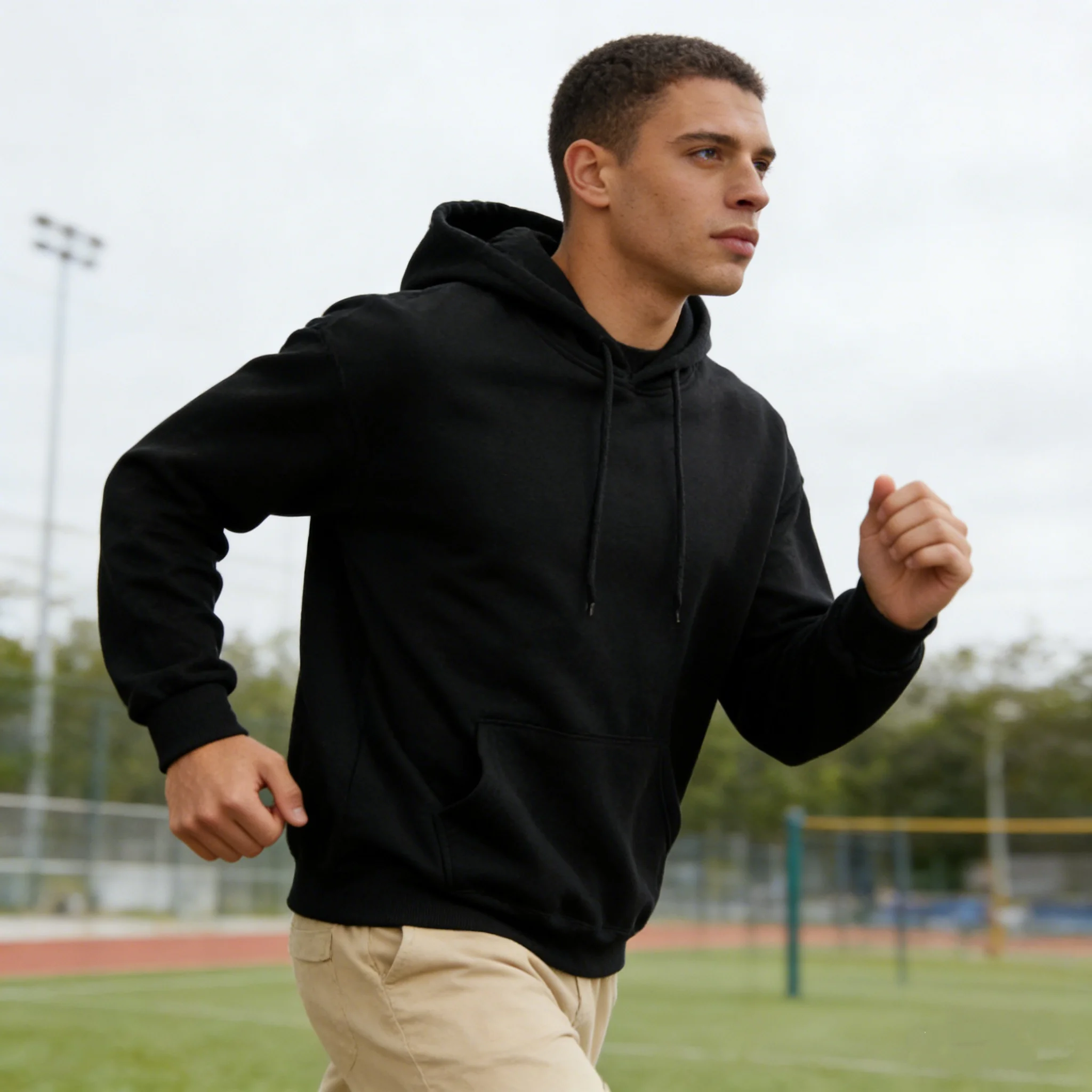 Autumn Winter Men Fleece Warm Mens Sweatshirt Casual Solid Color Streetwear Pullovers Sport School Fashion Hot Sale Hoodies