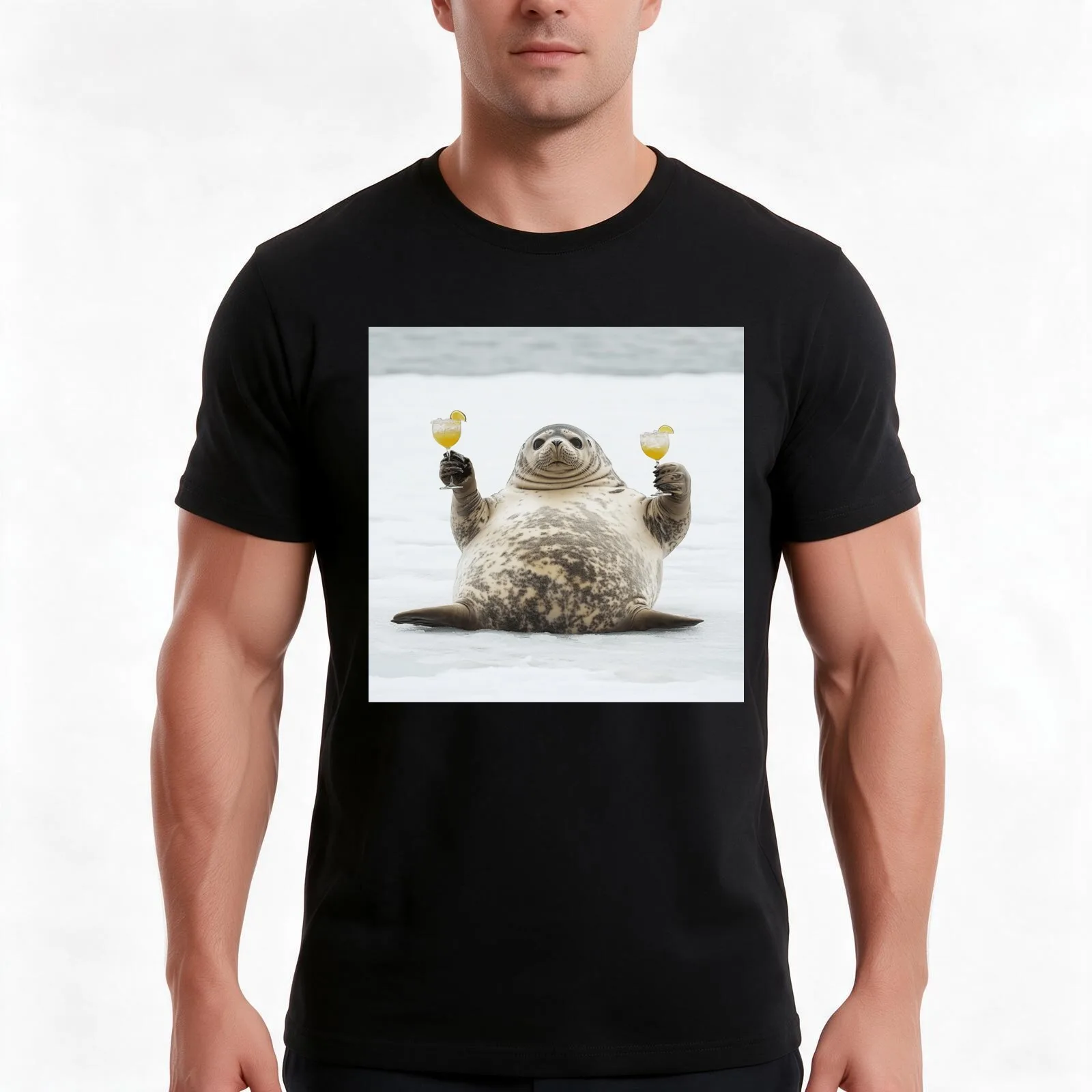 Seal of Approval: Double Fins and Drinks T-Shirt, Summer Casual Cotton Tee, Oversized Streetwear Tops, Vintage Graphic Print