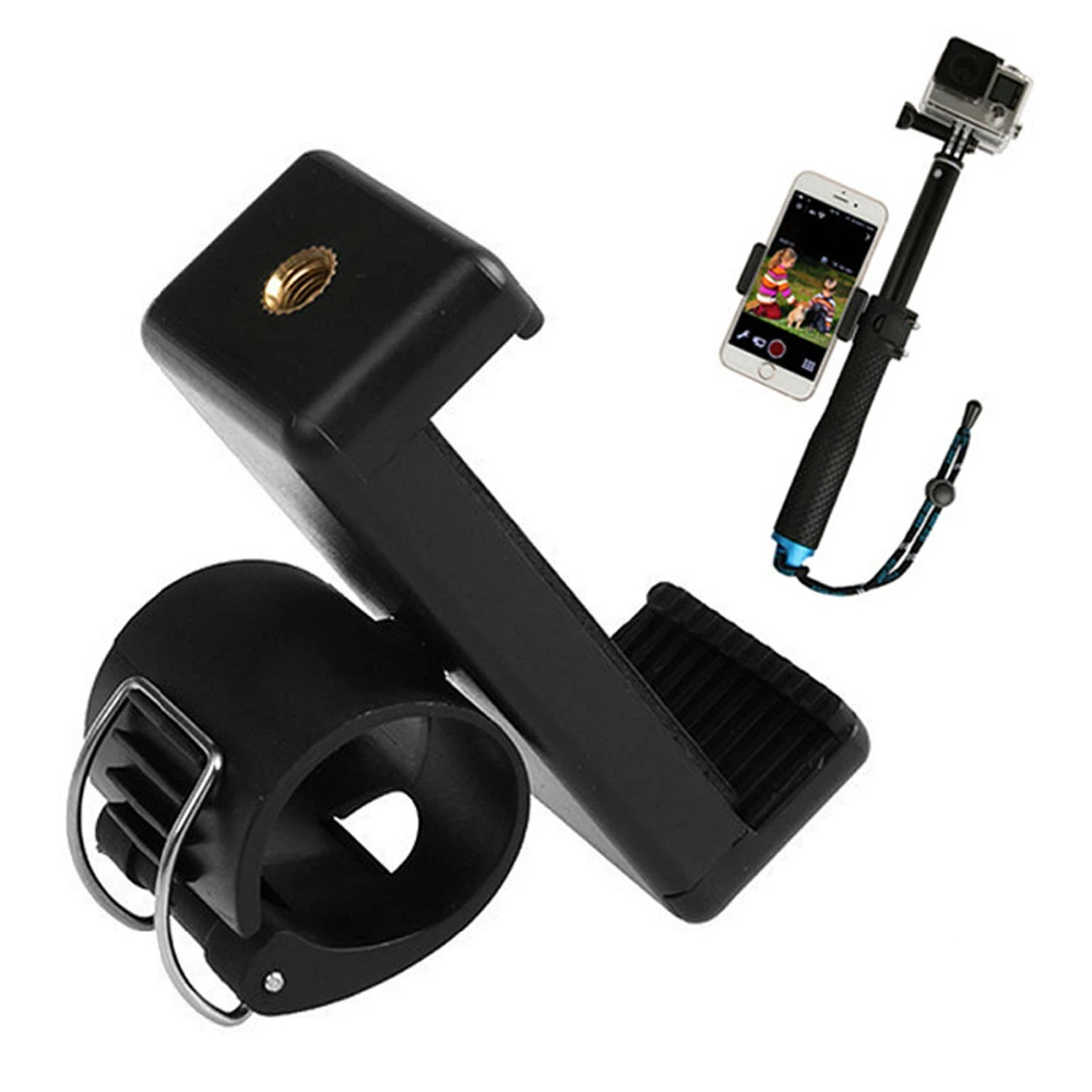 Universal Phone Clip Mount Bracket Adapter APP Cell Phone Holder for GoPro Hero 7 6 5 4 Selfie Stick 3 Way Monopod Extend Pole