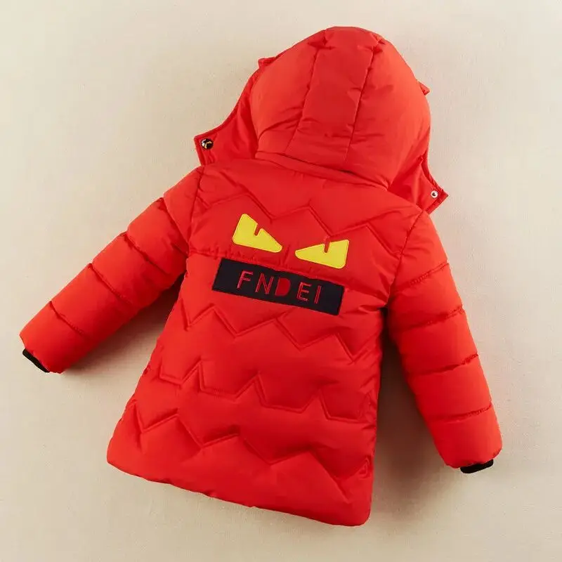 Baby Children Coats Winter Thick Jackets For Boys Warm Plush Thicken Outerwear For Girls Fur Hooded Jacket Kids Clothes Snowsuit