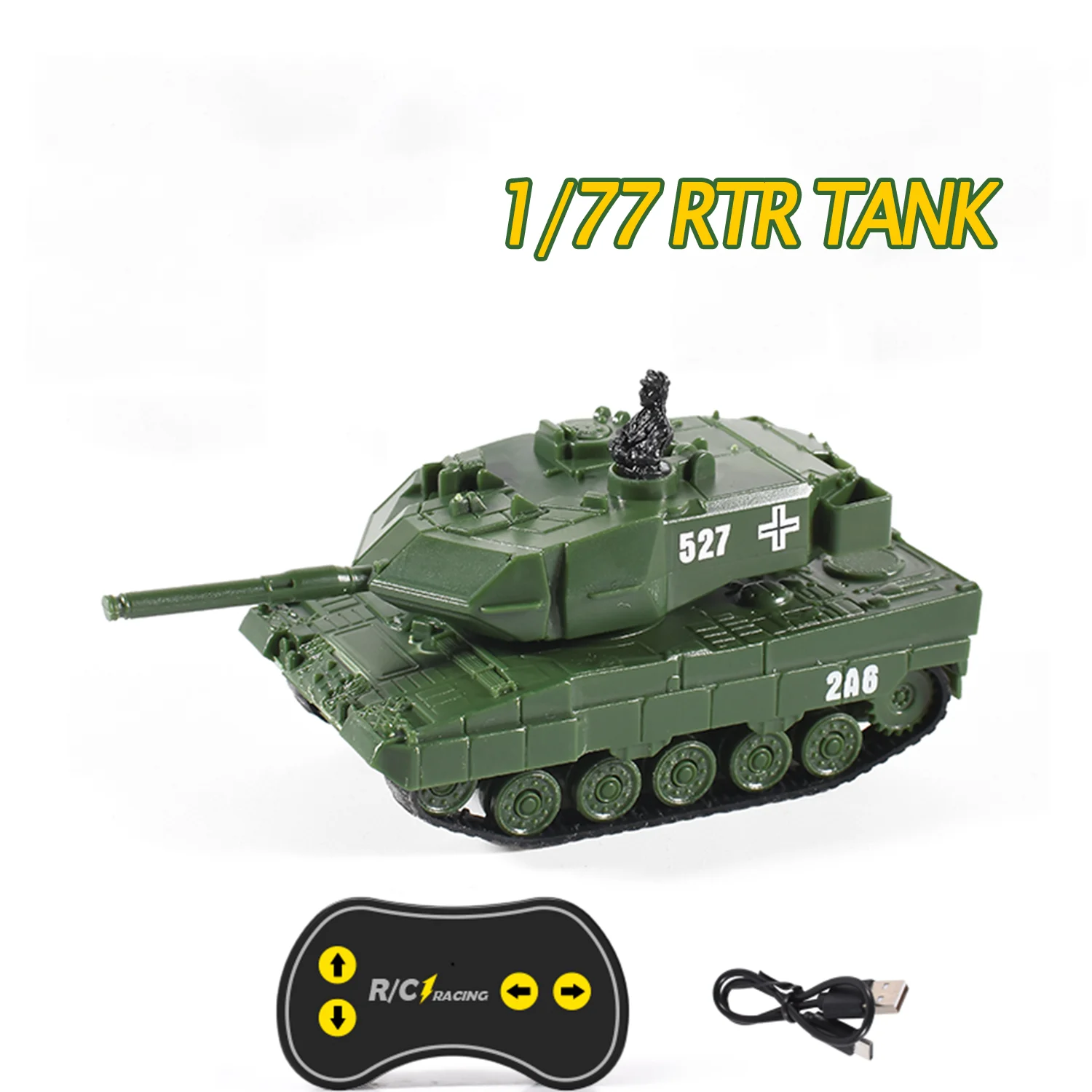 RTR 1/77 RC Tank German Panther Battle Tank 360°Rotation LED Light Mini Toy 2.4G Remote Control Model Gift for Kids