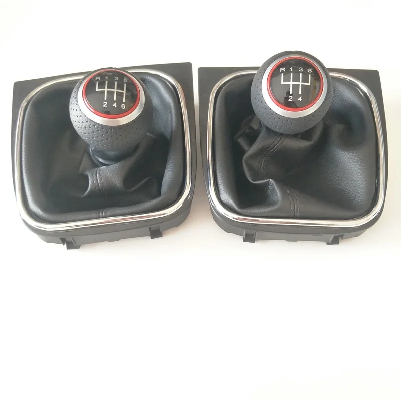 

AADD-For VW Golf 5 MK5 R32 For GTI 2004 2005 2006 2007 2008 2009 Car 5 / 6 Speed Car Gear Stick Level Shift Knob With Leather Bo