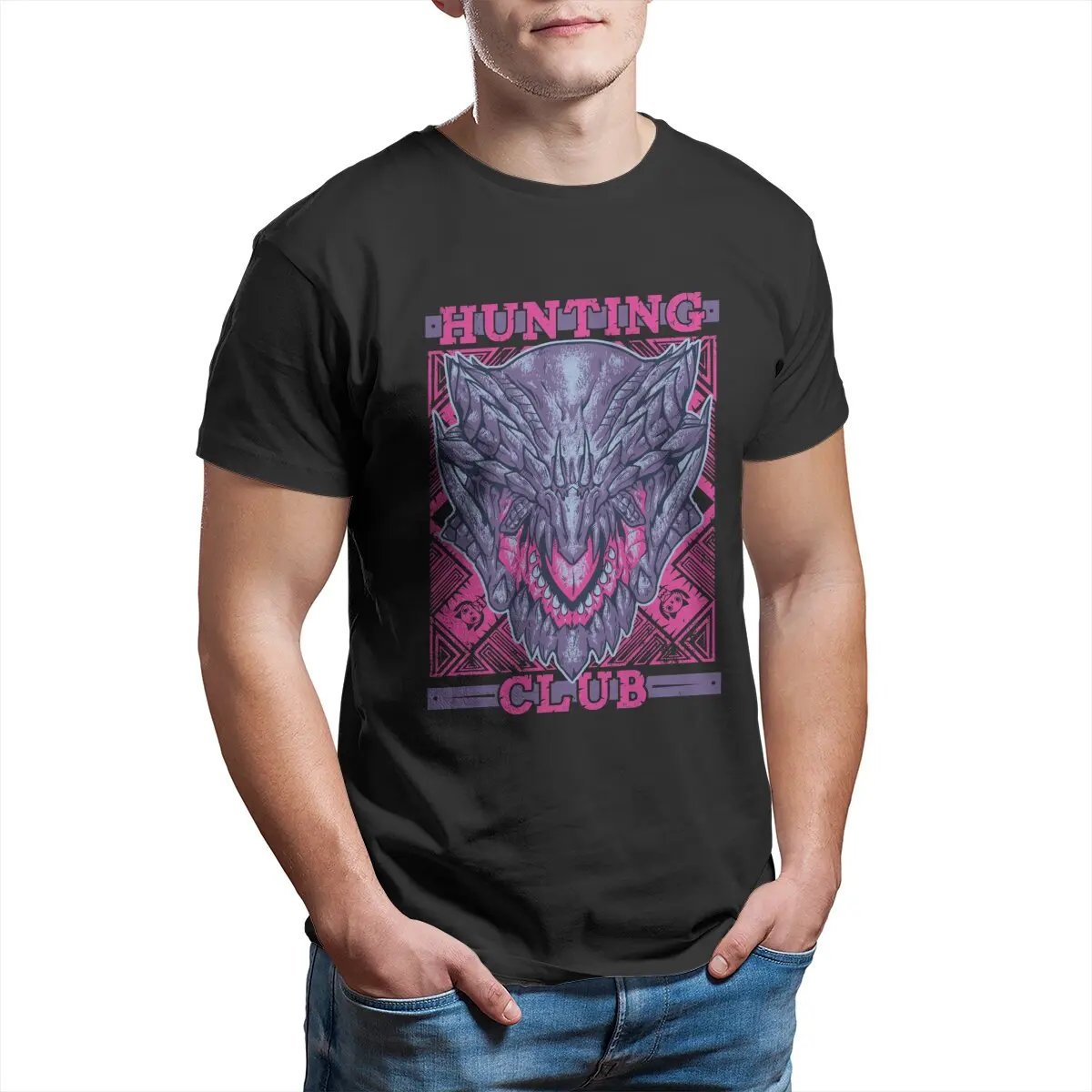 Men Hunting Club Gore Magala Monster hunter T Shirt 100% Cotton Tops Casual Plus Size T-Shirts