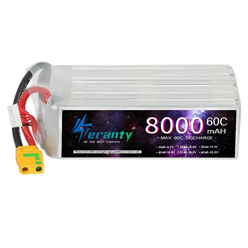 TERANTY 22.2V 8000mAh 60C Lipo Battery For RC Quadcopter Helicopter FPV Drone Car Boat Parts 6S Rechargeable Battery