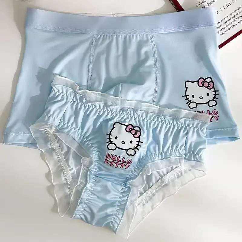 Kawaii Hello Kitty Sanrio Couple Panties Girl Pattern Comfortable Breathable Cotton Sexy Pure Lust Pants Printed Birthday Gift