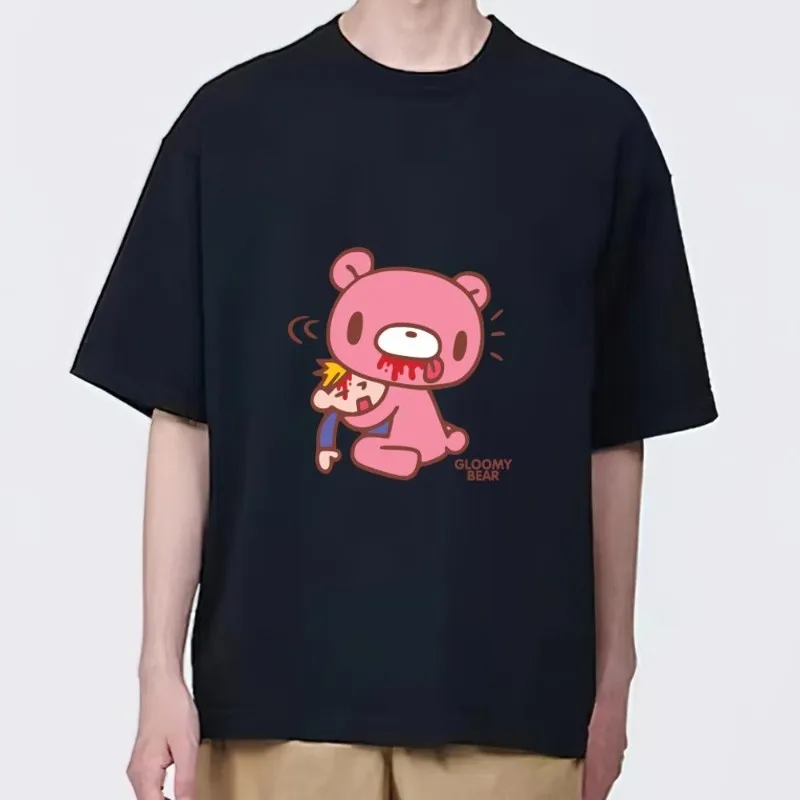 Cute G-Gloomy Bear Cartoon T Shirt Women Couple Combination Clothes Short Sleeve Collar Fashion Man Cotton