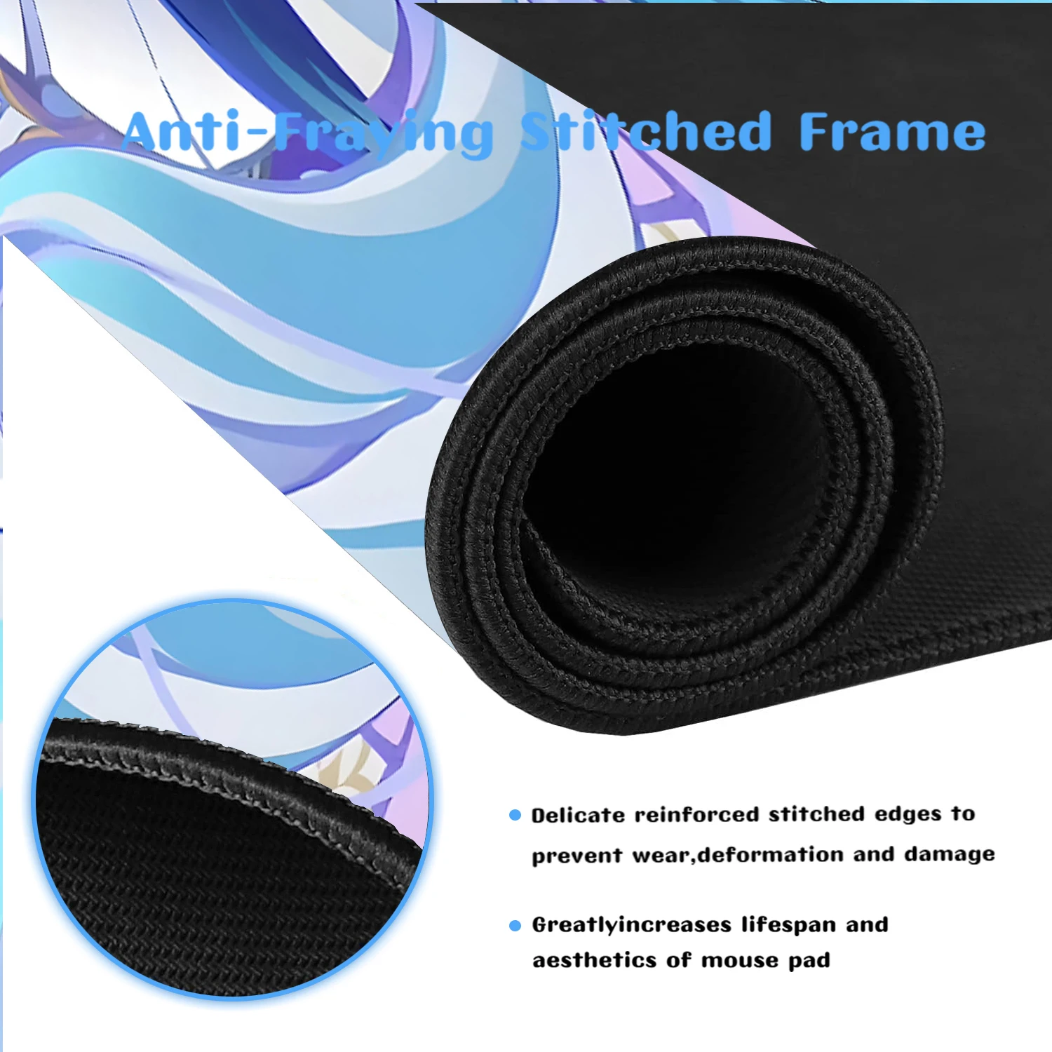 Alas Mouse Anime Genshin Impact Alas Mouse Meja Gaming Besar XXL 40X90Cm Alas Mouse Keyboard Komputer Besar Dasar Karet Antiselip