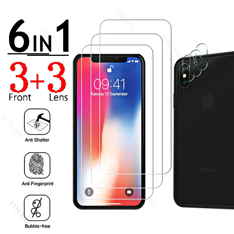 6IN1 Full Cover Glass for Apple IPhone X A1865 Fingerprint Unlock for IPhoneX 5.8