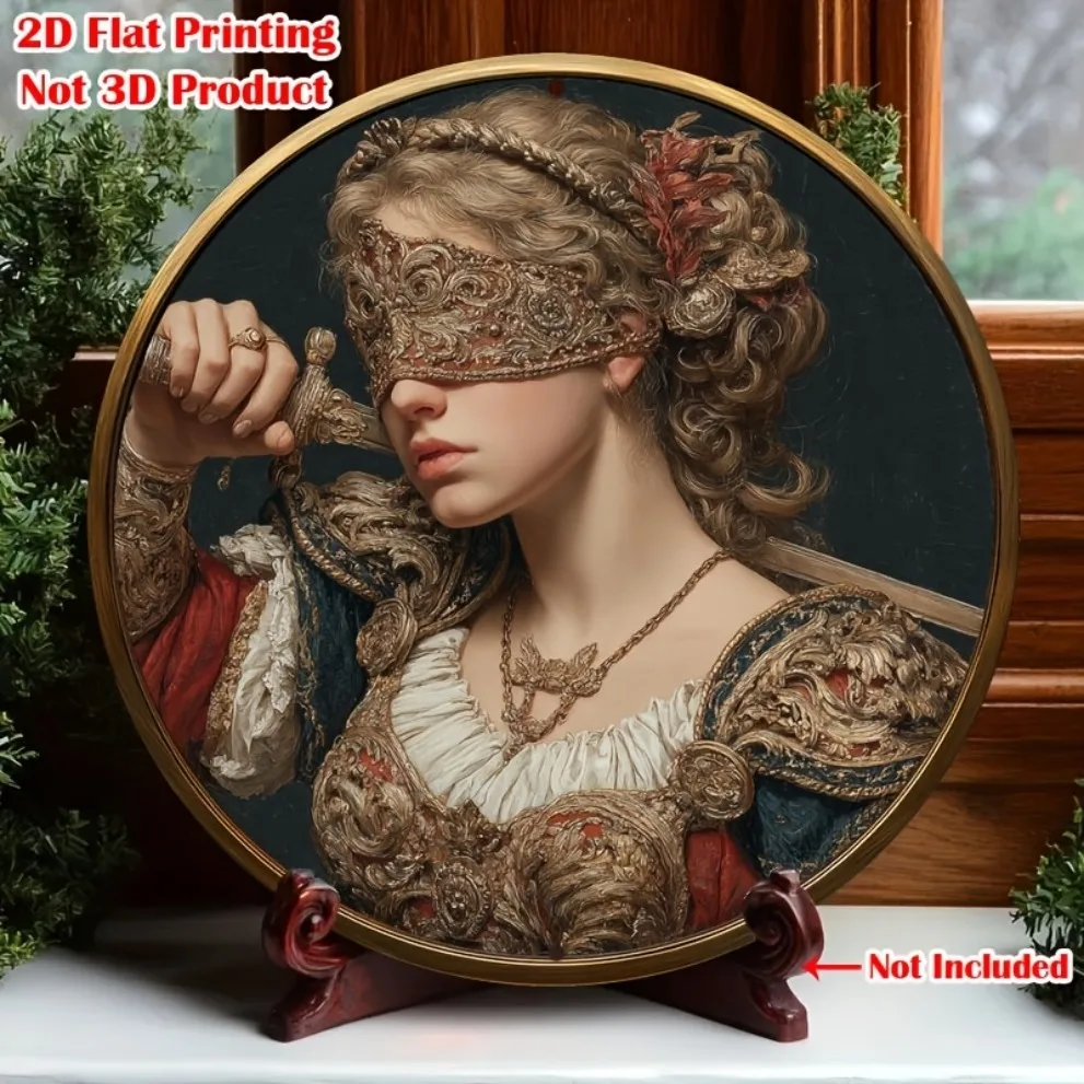 

2D Printed 8x8 Inch Aluminum Sign, "Saint Warrior" Theme, Ideal for Home Wall Decor. Durable & Weather-Resistant Gift for Indoor