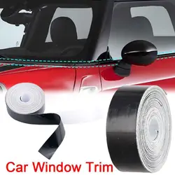 1/2pcs Car Window Trim Sticker Black Vinyl Wrap Strip Tape AntiScratch Door Protection Film Black Line Universal For Mini Cooper