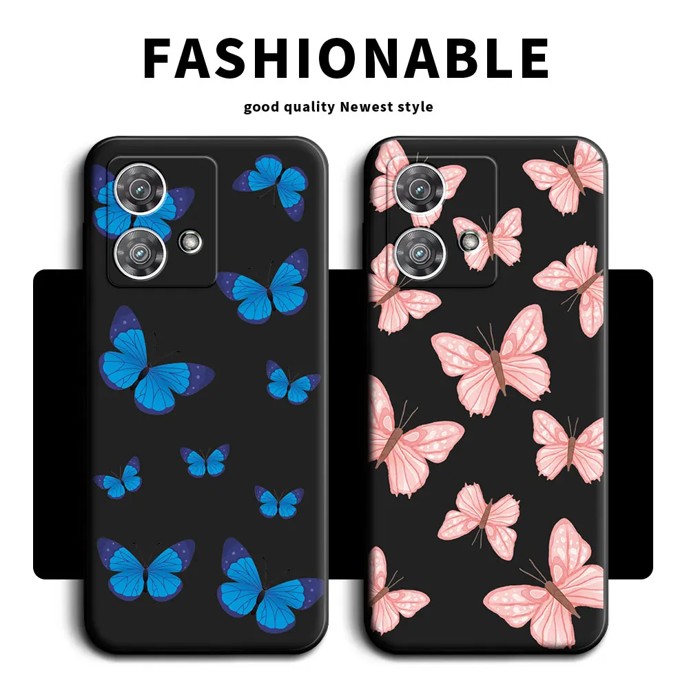 For Motorola Moto Edge 40 Neo 5G Case Soft Silicone TPU Flower Butterfly Couple Phone Case For Moto Edge40 40 Pro Back Cover