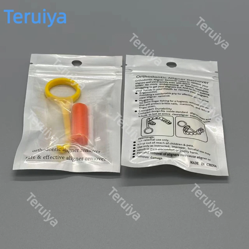 50Pcs Aligner Remover Hooks & Fruit Flavored Chewies, Orthodontic Dental Kit for Invisible Braces & Teeth Correction