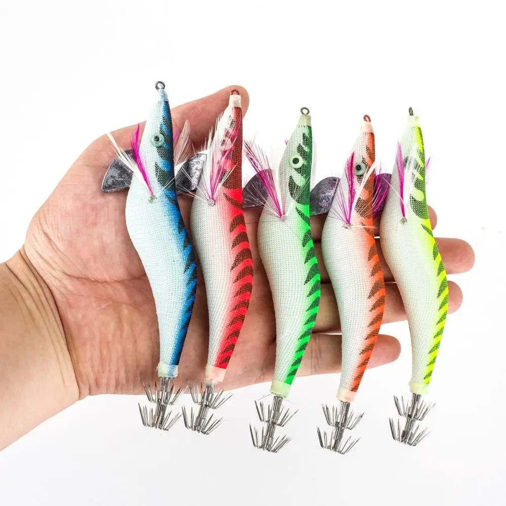 

New ABS Wood Shrimp Lures 10cm Green Blue Red Yellow Octopus Lure Jigs Fishing Bait Fishing Accessories