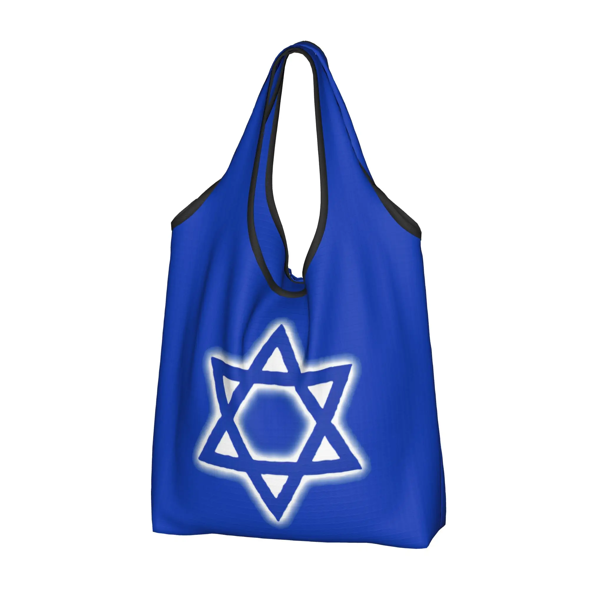 Kawaii Print Israel Counrty Pride Blue Star Tote Shopping Bags Portable Shoulder Shopper  Handbag