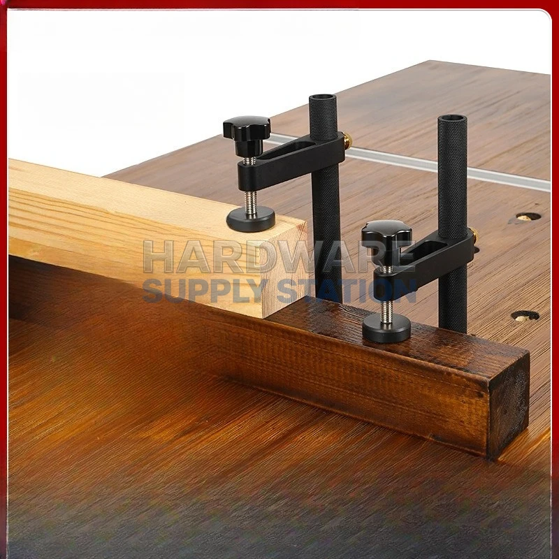 

Woodworking Aluminum Alloy Quick Presser, 19mm/20mm Adjustable, Manual Clamping Locking Long-Legged Dog Clip Tool