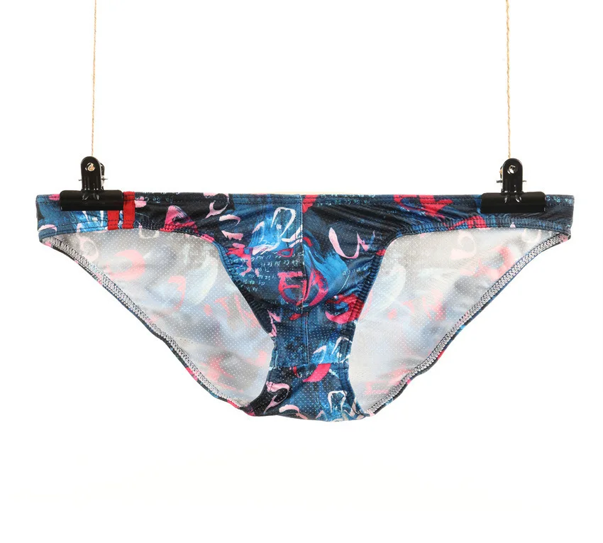 

Men's Sexy Brief Youth Low Waist U Convex Pouch Underwear Summer Mesh Breathable Cool Feel Sweat Absorption Underpants Knickers