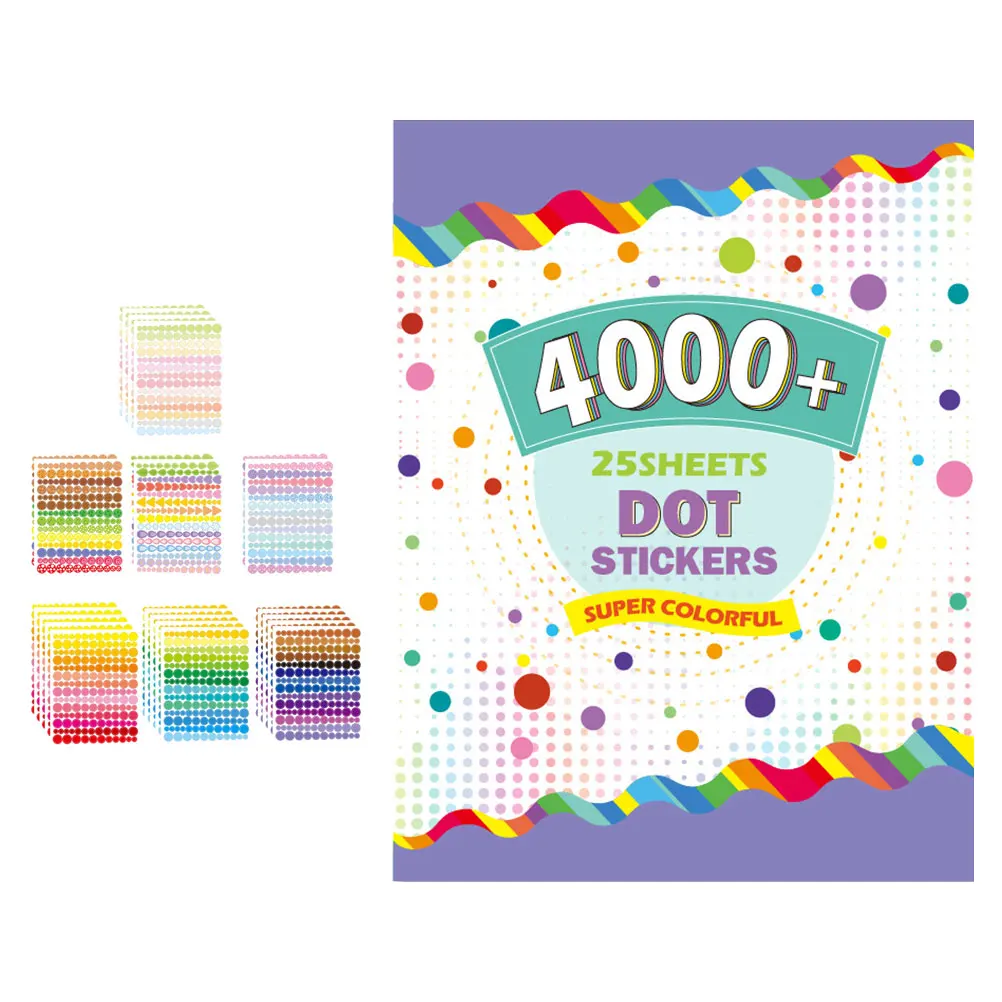 

1 Book Of 24 Sheets Colorful Dot Stickers Classify Adhesive Round Labels Decorative Circle Sticker For Home Office School