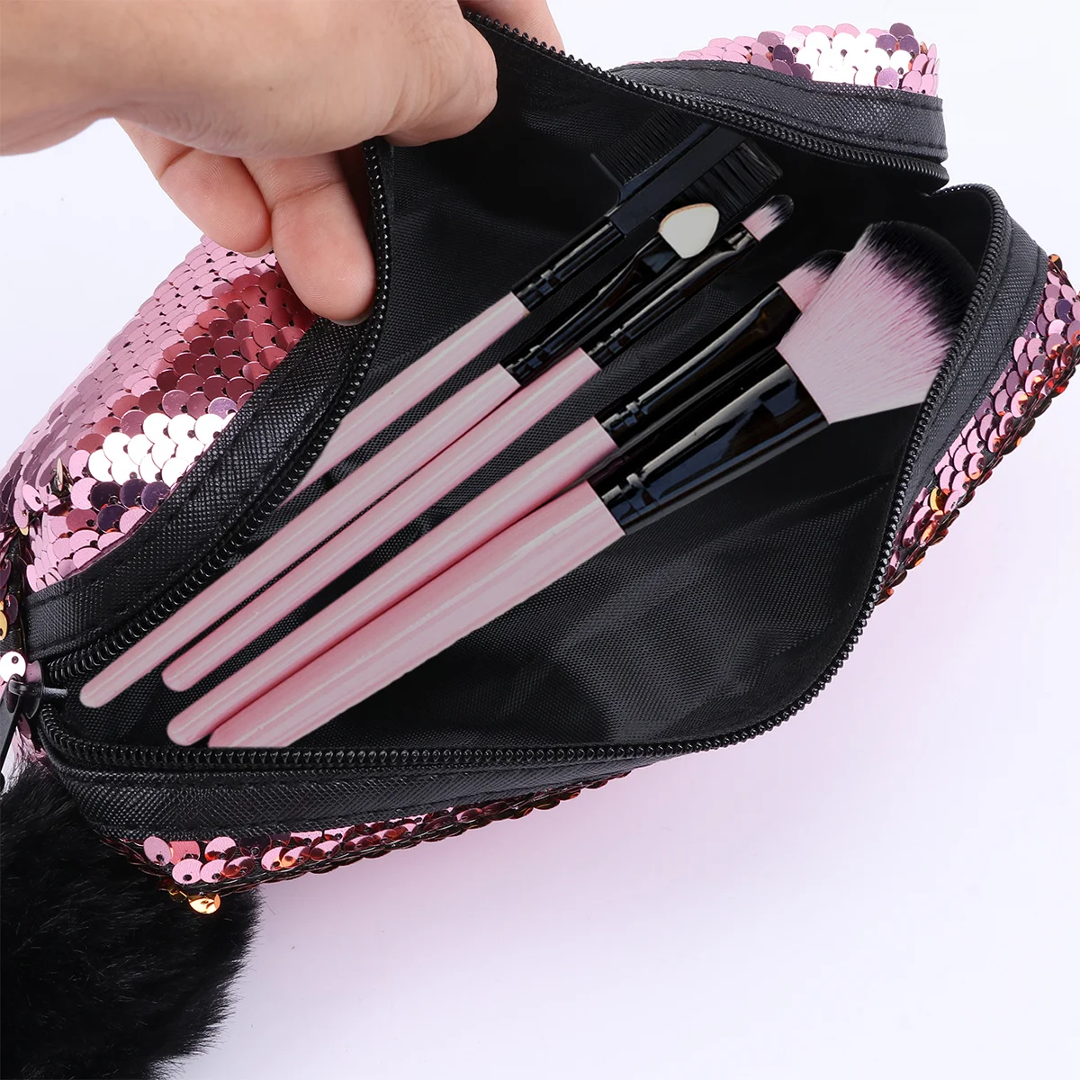 

1pc Sequined Pencil Pouch Mermaid Glitter Stationery Bag Multifunction Organizer Durable School Supplies Gift