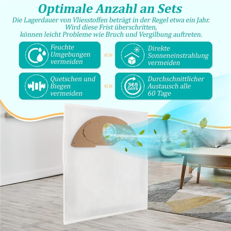 ملحقات بديلة T27C - عبوة من 8 أكياس مكنسة كهربائية لموديلات Karcher NT 22/1