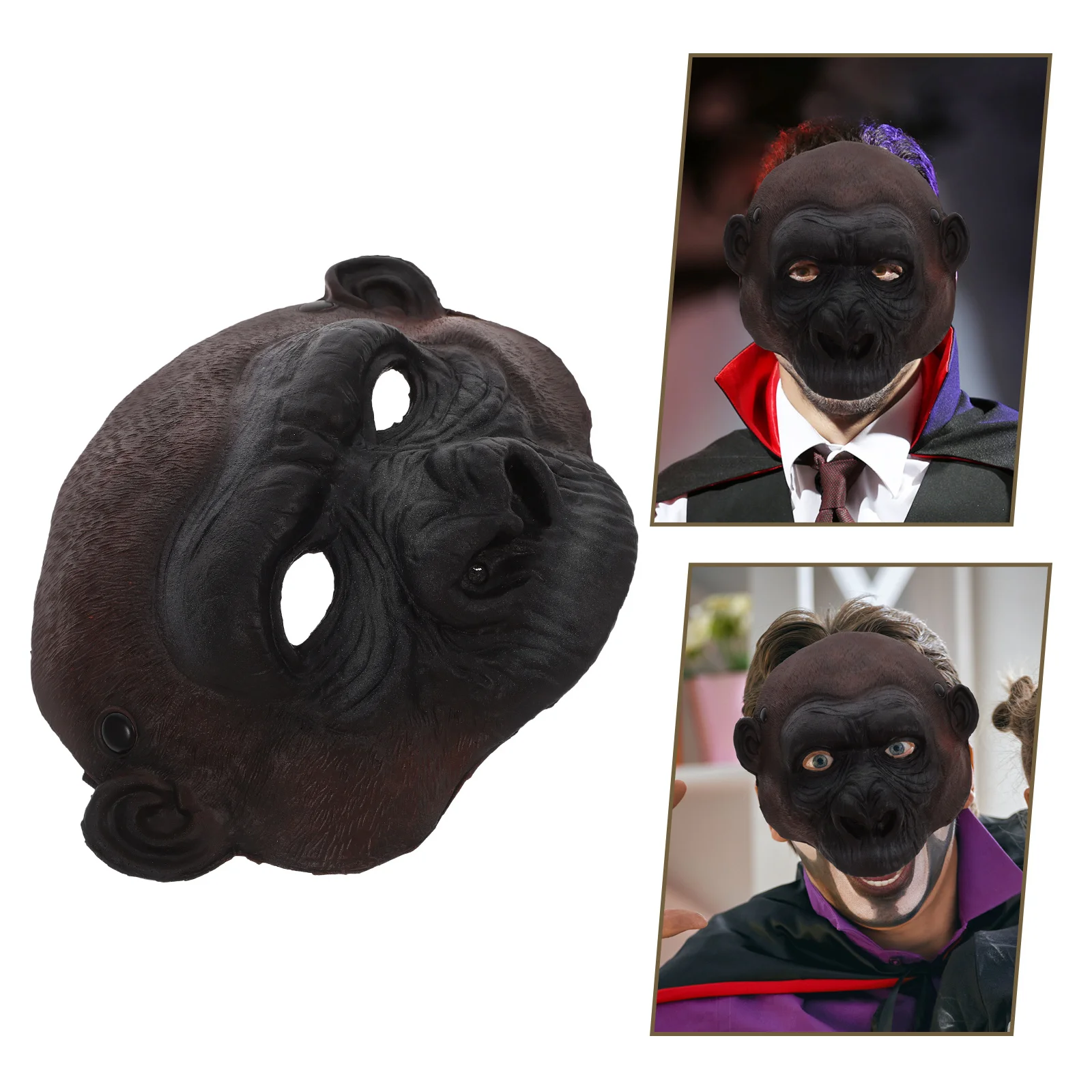 قناع تنكري للهالوين غوريلا مخيف وخفيف الوزن من البولي يوريثان بتصميم حيوان زي إكسسوار للحفلات قناع كرنفال الهالوين #4