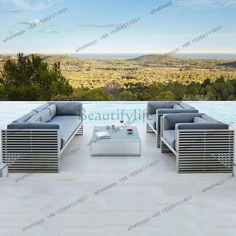 zj.Nordic Designer Courtyard Villa Garden Sofa Waterproof and Sunscreen Modern Garden Sofa Simplicity Outdoor Furniture Divano H