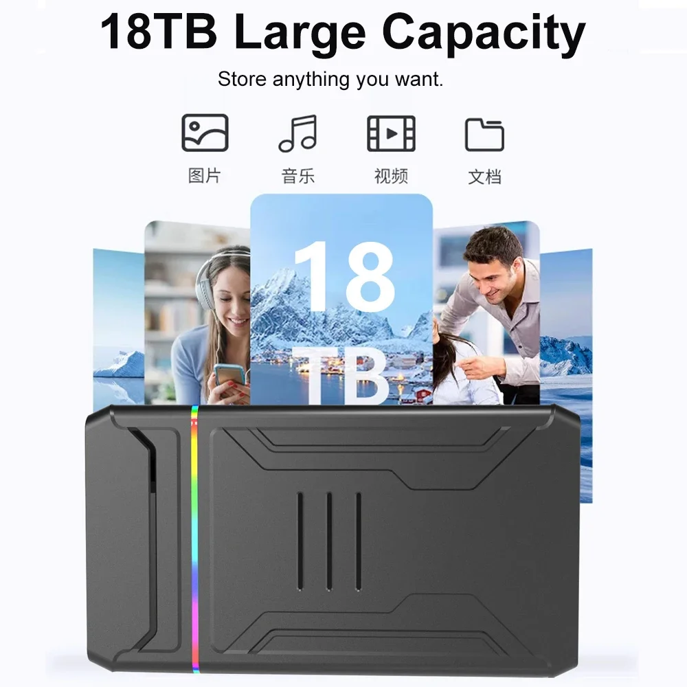 3.5 ''2.5'' HDD SATA TO Type C อะแดปเตอร์ฮาร์ดไดรฟ์ภายนอกดิสก์ 3.5 นิ้ว SSD Disk ได้ถึง 6Gbps 18TB HDD กล่องสําหรับ PC