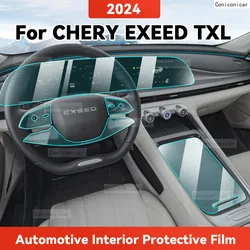 TPU For CHERY EXEED TXL 2024 Transparent Protective Film Car Interior Central Control Navigation Panel Accessories Sticker