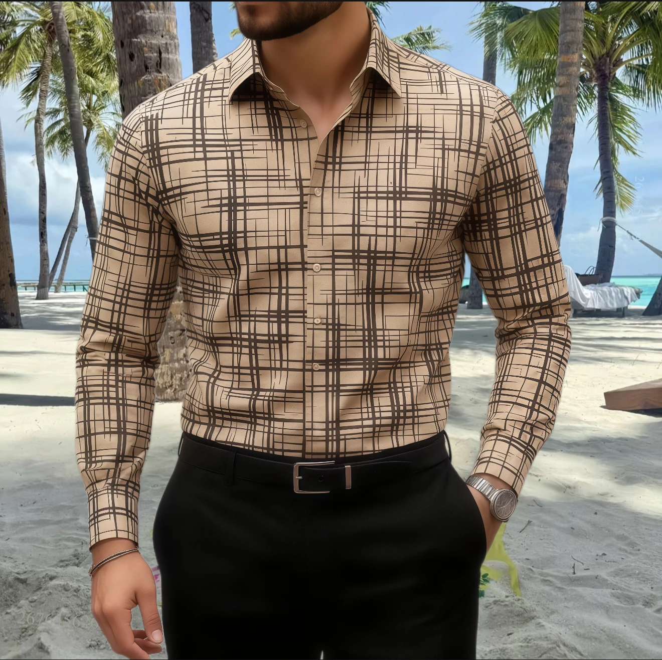 Męska koszula na wiosnę i jesień, zapinana na guziki, w kratę, z długim rękawem, luksusowa, z kołnierzykiem, oversize, odzież męska na zewnątrz, w stylu streetwear.