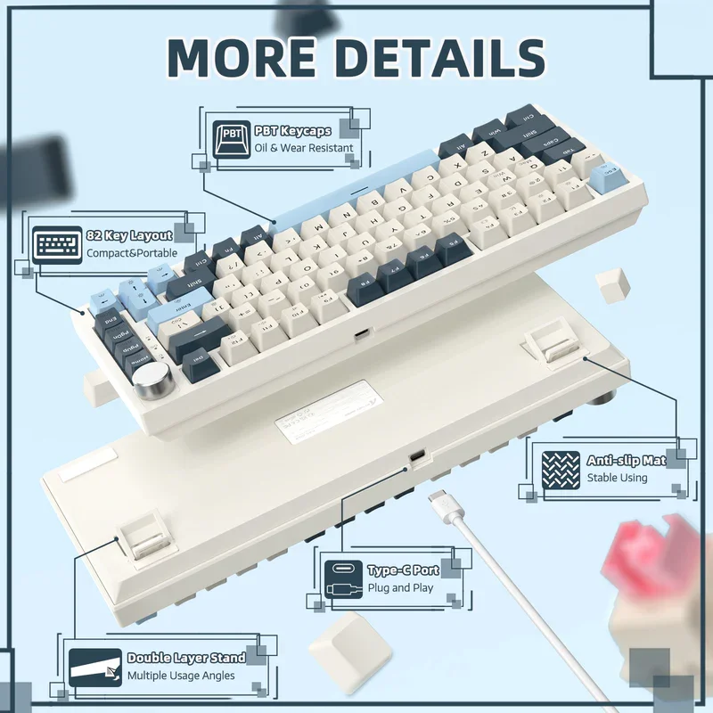 Aanval Haai K85 Snelle Trigger 75% Bedrade Mechanische Gaming Toetsenbord Magnetische Schakelaar Programmeerbare Knop Rgb Backlit Pbt Keycaps