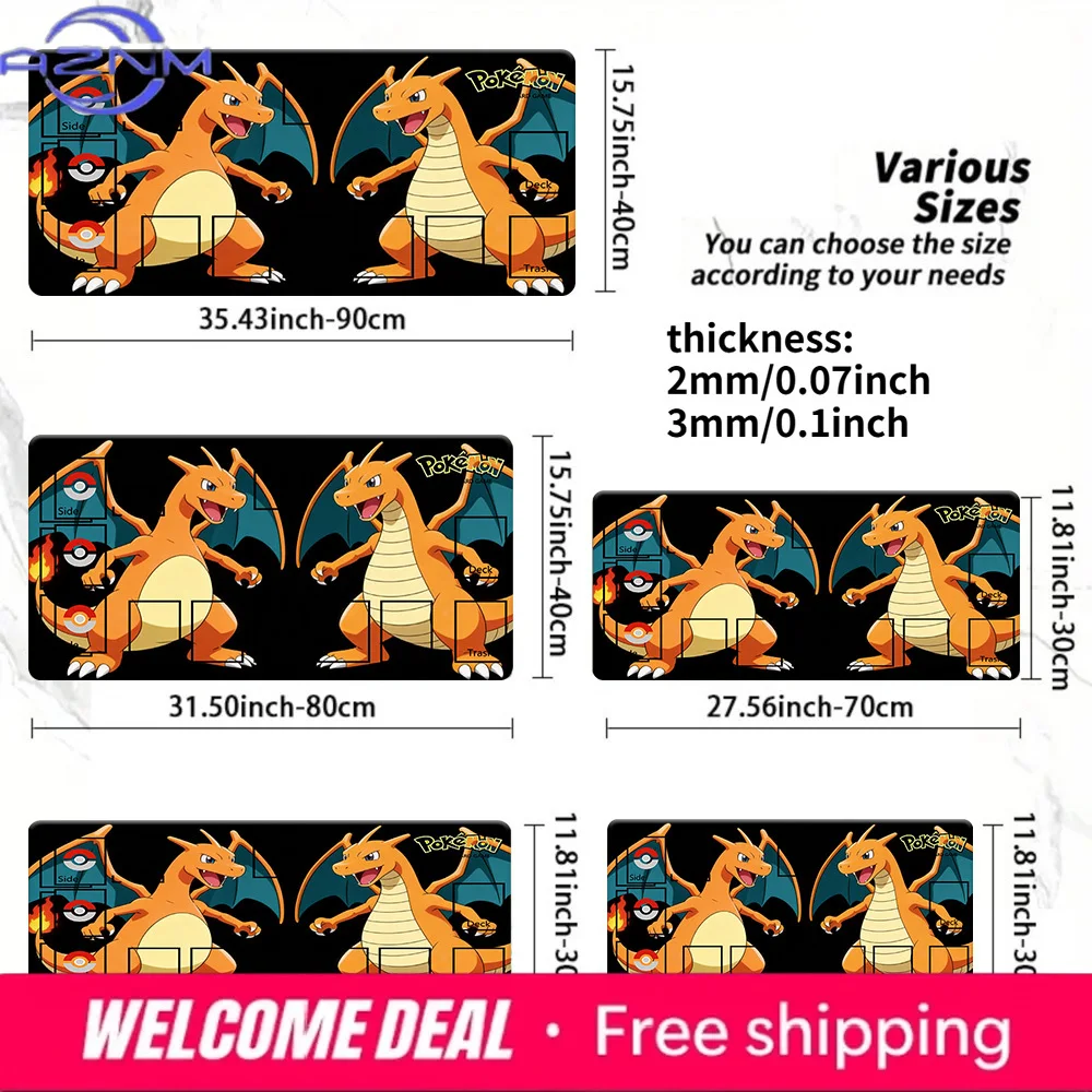 Pokemon TCG Playmat Double Dragonite Large Non-Slip Mouse Pad for Trading Card Games Multiple Sizes