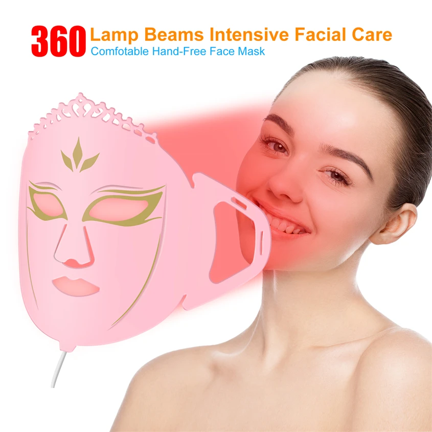 7 Colors Luxe Skin LED Facial Mask LED Face Light Mask Beauty LED Light Mask for the Face Advanced Photon Mask Calm Swelling