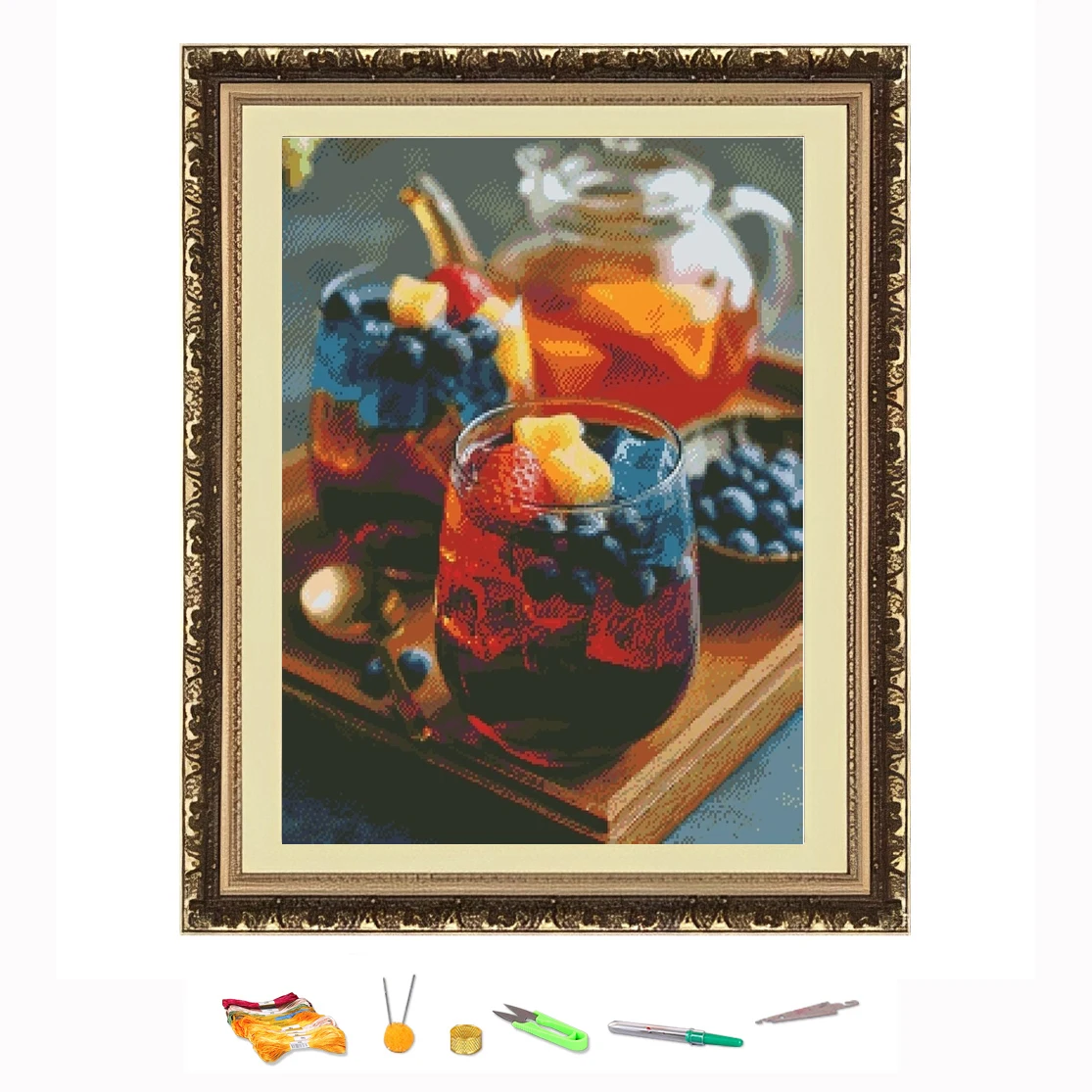 

Вышивка крестиком, фруктовый чай, нить для рисования, набор для рукоделия «сделай сам», украшение, напечатанный на холсте 11CT