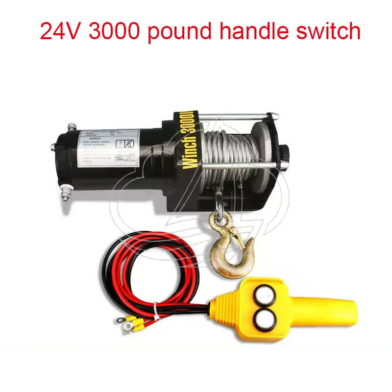 12V 24V Electric Winch 3000LBS 1100W Horizontal Traction Car Electric Hoist Winch Motor