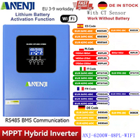 6.2KW Parallel Hybrid Solar Inverter MPPT Pure Sine Wave Photovoltaic Inverter 48V 220VAC On Grid 120A Solar Charger PV 500VDC