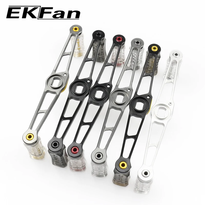 EKFan 80/90/105mm Aluminiumlegierung Baitcasting Angelrollengriff 7*4/8*5mm Loch Universal A/S/D mit Acrylknopf Köderrollenteil – Detail 5