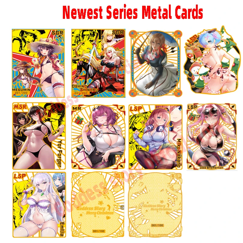 2024 New Goddess Story Metal Cards Rare Rem Power Makima Tokisaki Kurumi Makima Black Magician Girl Card