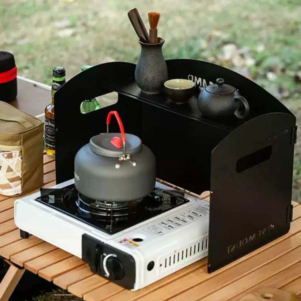 

Wind Blocker Windproof Stove Wind Shield Tri-fold Compact Cookware Windshield Large Solid Color Cooker Wind Protection Hiking