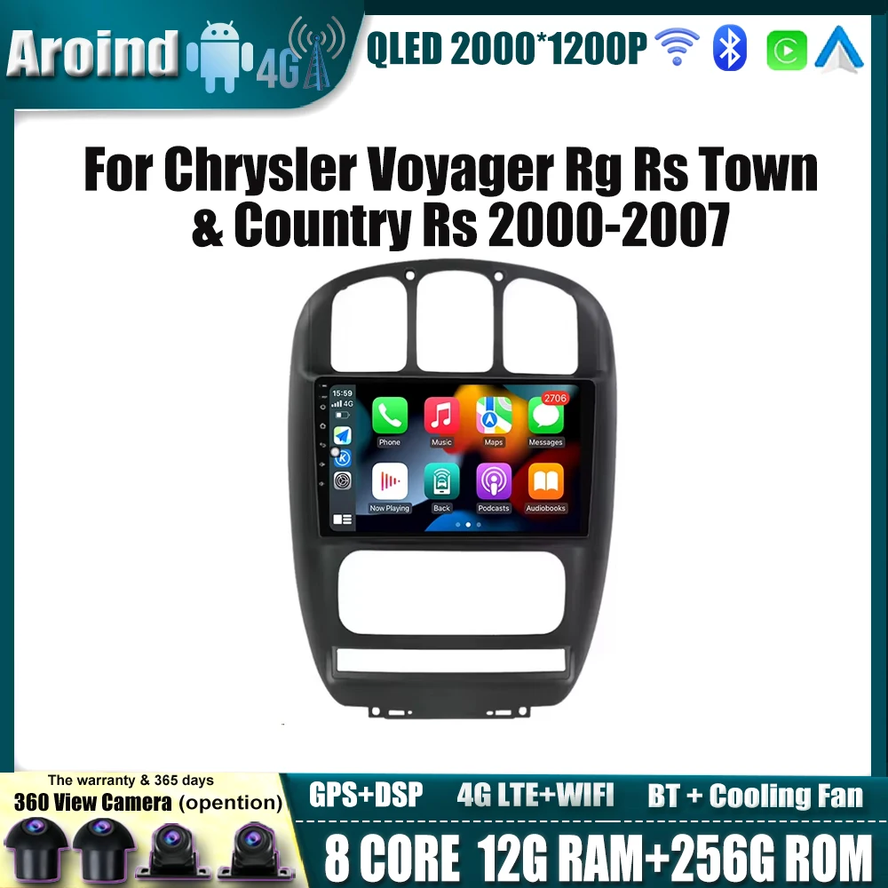 

Wireless Carplay Android Auto Screen For Chrysler Voyager Rg Rs Town & Country Rs 2000-2007 Multimedia Player Stereo Tools 4G