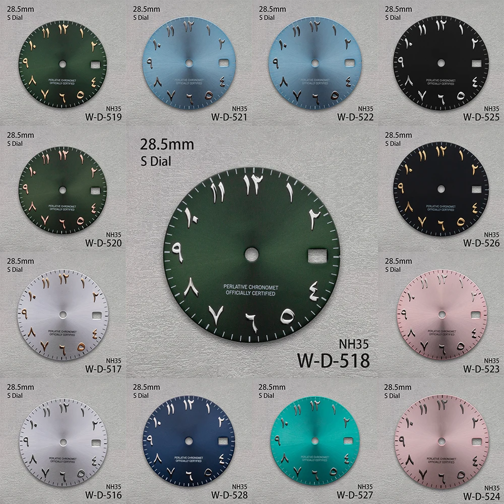 

28.5mm S Logo Arab Sunray Dial Fit NH35/NH36 Japanese Automatic Movement High-Quality Dial Watch Modification Accessories