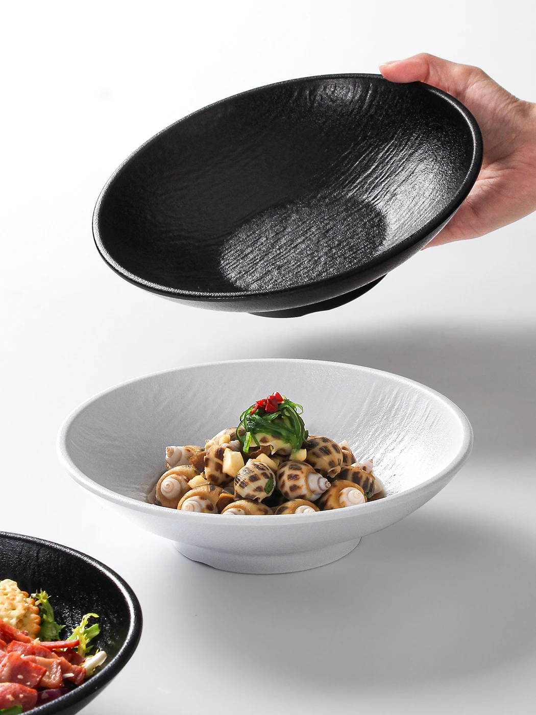 Commercial Use Shallow Bowl for Western Cuisine Noodles Stir-Fried Rice Halal Meat Rice Salad Cold Skin Special Bowl