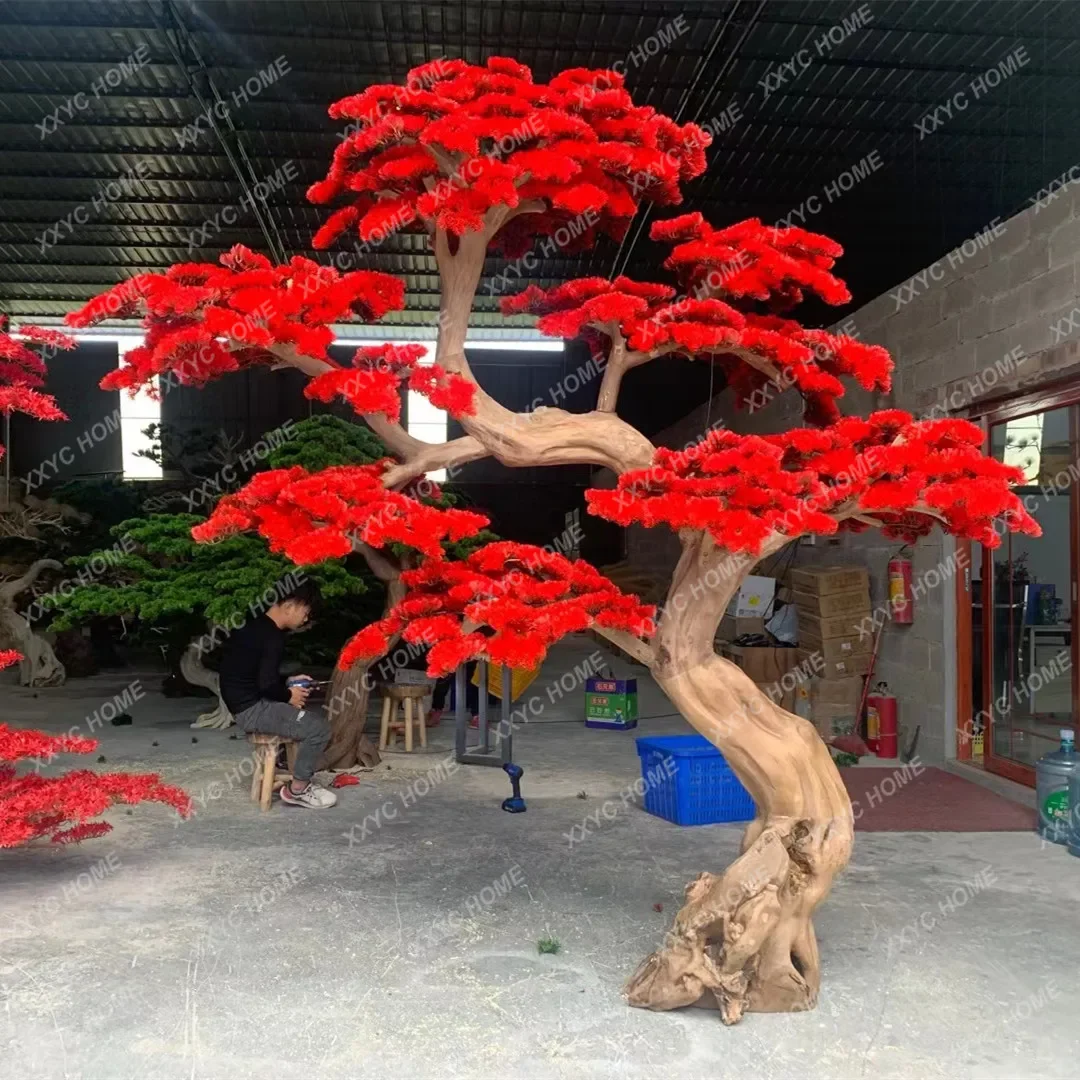 Simulated green plant welcome pine beauty pine red  pine bonsai landscape fake tree landscaping ornament