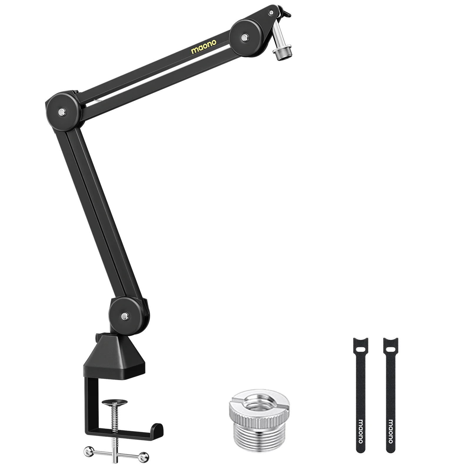 MAONO BA37 Microfoonarm, zware uitvoering, verstelbare metalen microfoonstandaard, verbeterde bureauklem, 3/8" naar 5/8" schroefadapter