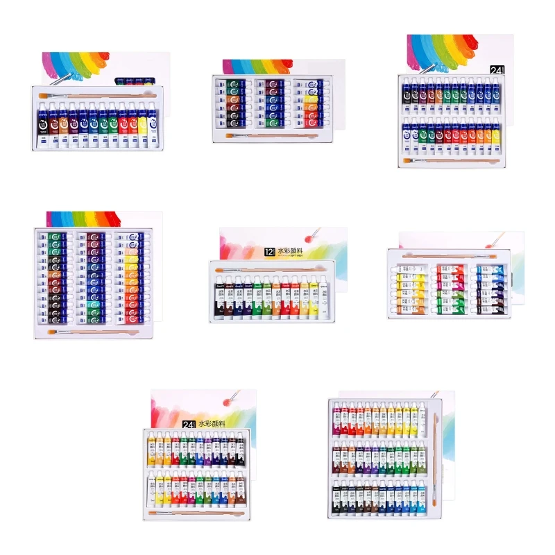 Gouache Paint Set Watercolor Tubes (0.17 oz, 5 Rich Pigments Non Fading Washable Paints for Artist Hobby Painters QXNF