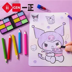 Iigen Sanrio Family Beauty Makeup Color Painting Color Filling Book Girl Makeup Toy Kuromi Melody Stationery Set