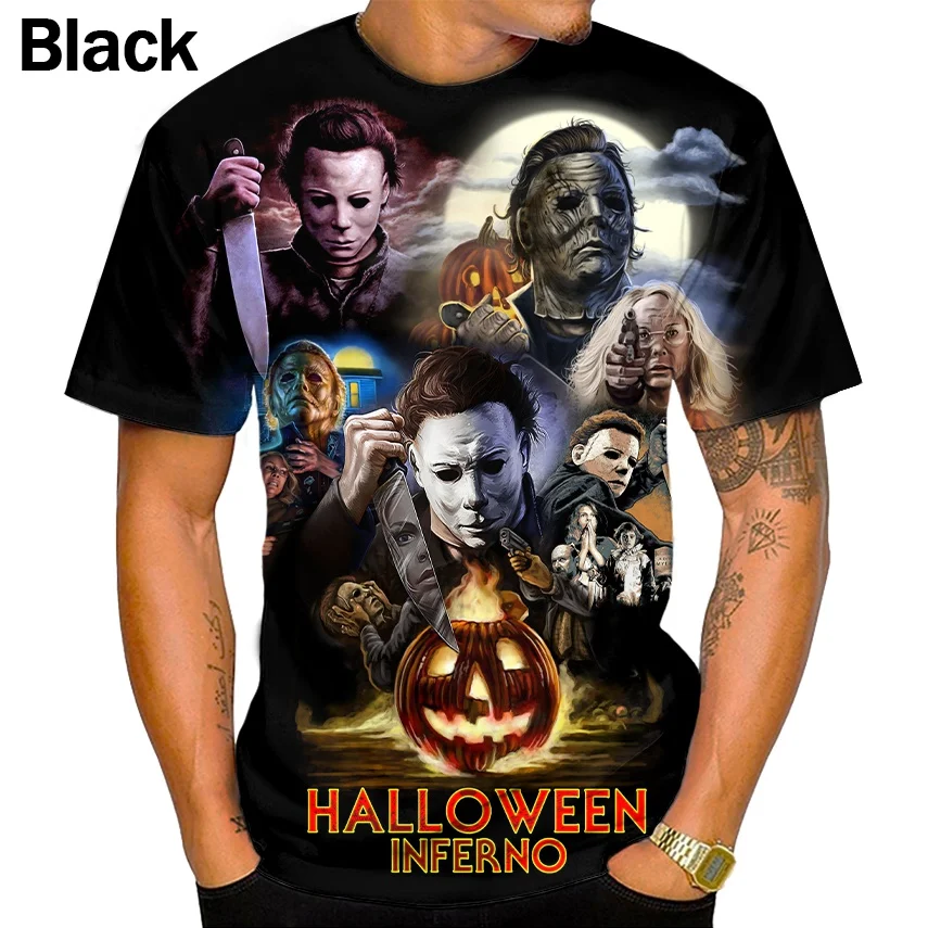 New Halloween Horror Movie Michael Myers 3D T Shirts Men/Women Fashion Tees Casual Short Sleeve Shirt Top