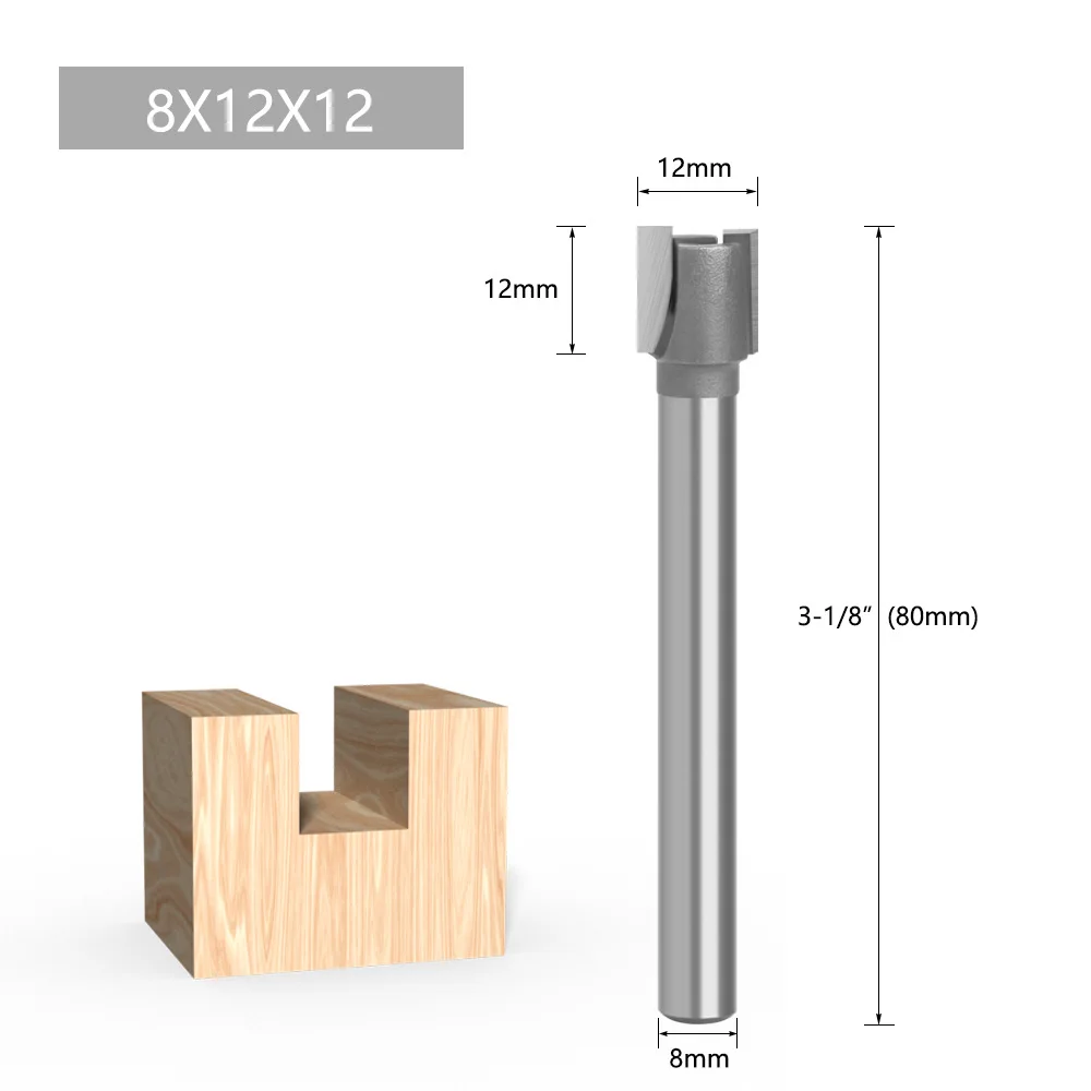 8-handle Mortise Knife Quartz Sand Woodworking Milling Cutter With double-edged Straight Cutter With Inclined Edge Lengthened Sh