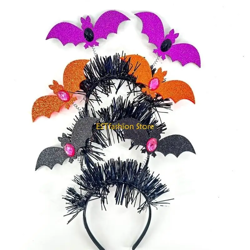 Y5GC Halloween Party Props Bat Headband for Kids Spring Hairhoop Carnivals Costume Novelty Hairband Adult Roleplay Headdress