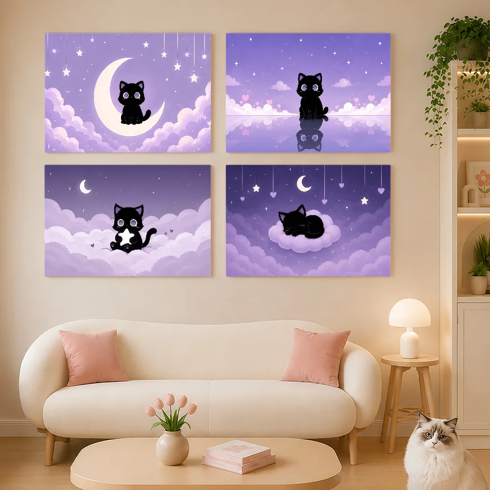 Cute Black Cat Sweet Dream Bedroom Flag Decorative Banners Suitable For Outdoor Family Parties And Garden Walls Gift
